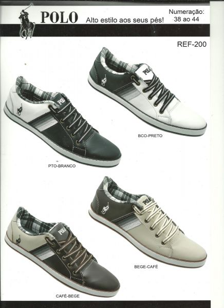 Sapatenis Polo 100% couro Ref:200